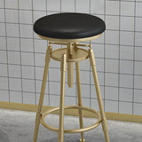 Glam Liftable Rotatable Counter Stool Iron Cafe Bar Stool with Cushion and Pedal Clearhalo 'Bar Furniture' 'Bar Stools' 'bar_stools' 'furn' 'furn_bar_stools' 'Furniture' 'furniture_bar_stools' 'Kitchen & Dining Furniture' 1200x1200_eb8de3fb-2cce-4d7d-ae72-259729156ab0