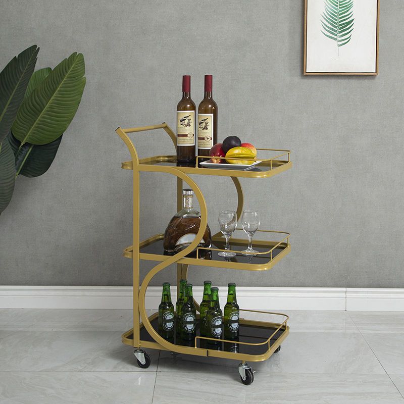 33.07" High Modern Style Prep Table Rolling Metal Prep Table for Kitchen