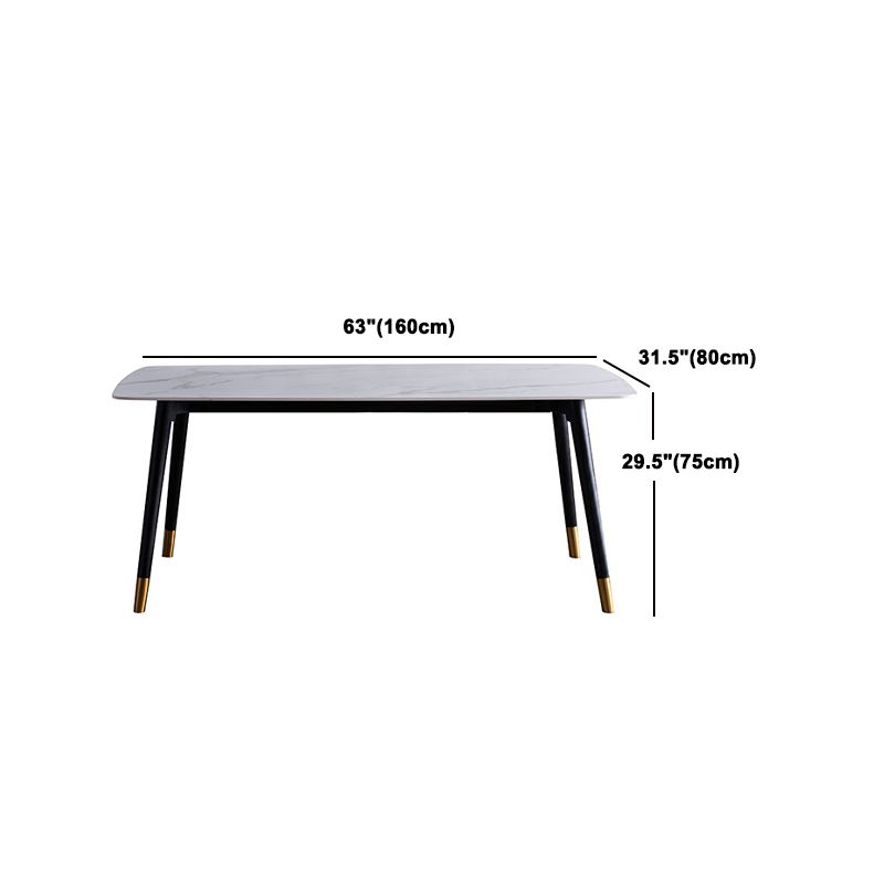 Contemporary Dining Set 1/2/5/7 Pcs White Stone Top Table with Faux Leather Chairs Clearhalo 'Dining Room Sets' 'Dining Tables & Seating' 'dining_room_set' 'furn' 'furn_dining_room_set' 'Furniture' 'Kitchen & Dining Furniture' 1200x1200_eb911e55-8e43-4326-b5f5-cbbd4f6d0a8b