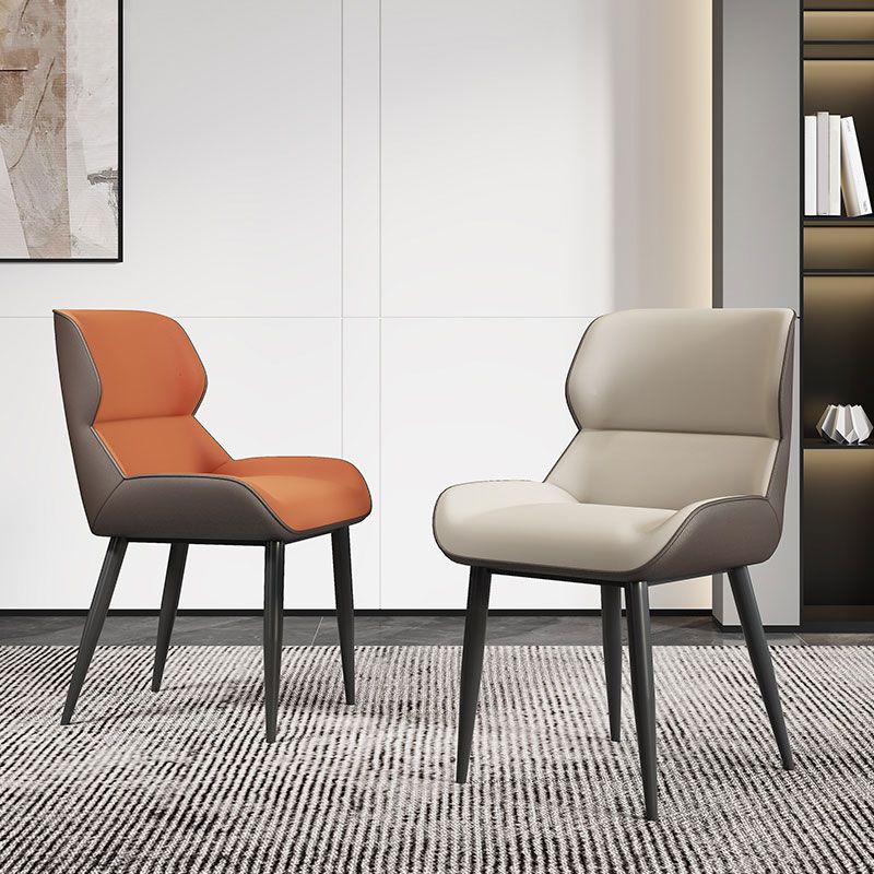 Modern Style Parsons Dining Chair Faux Leather Armless Dining Chair Clearhalo 'Dining Chairs' 'Dining Tables & Seating' 'dining_chair' 'furn' 'furn_dining_chair' 'Furniture' 'Kitchen & Dining Furniture' 1200x1200_eb95afaa-9876-4184-99f1-b8fe8c44590a