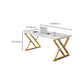 Glam Style Stone Writing Desk Rectangle Metal Office Desk voor kantoor