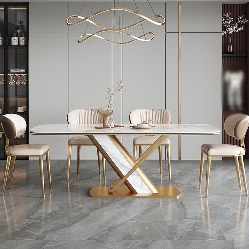 Traditional Luxury Stone Dining Table Gold Pedestal Casual Dining Table Clearhalo 'Dining Tables & Seating' 'Dining Tables' 'dining_table' 'furn' 'furn_dining_table' 'Furniture' 'furniture_dining_table' 'Kitchen & Dining Furniture' 1200x1200_eb97e024-a7cd-488d-b219-d0cb4401b681
