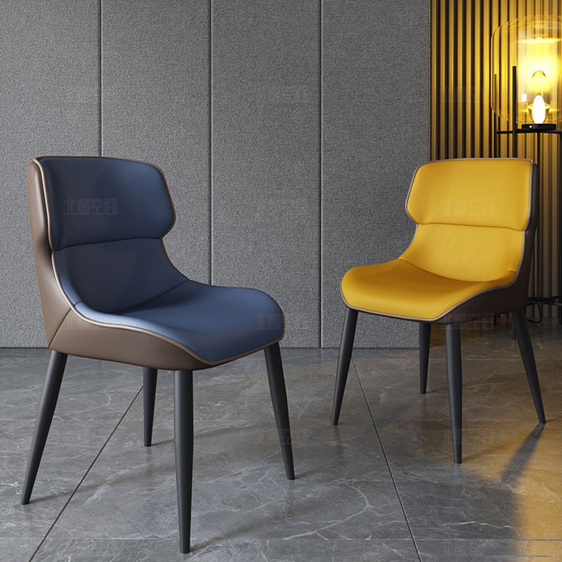 Contemporary Dining Chair Armless Metal Wingback Chairs for Kitchen Clearhalo ' kitchen&dining_furn' 'Dining Chairs' 'Dining Tables & Seating' 'dining_chair' 'furn' 'furn_dining_chair' 'Furniture' 'furniture_dining_chair' 'Kitchen & Dining Furniture' 'kitchen' 1200x1200_eb989b1c-efe5-43cd-93d9-aba04f0e7565