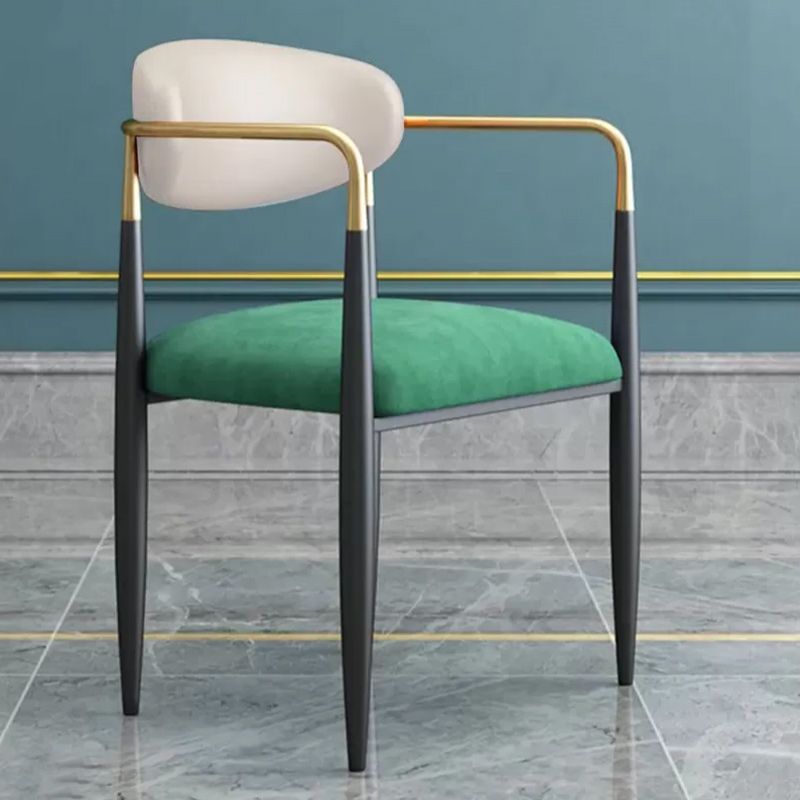 Upholstered Dining Chair Glam Style Open Back Dining Armchair for Indoor Clearhalo 'Dining Chairs' 'Dining Tables & Seating' 'dining_chair' 'furn' 'furn_dining_chair' 'Furniture' 'furniture_dining_chair' 'Kitchen & Dining Furniture' 1200x1200_eb995e7b-5f38-4336-a8fb-58f8cce50708