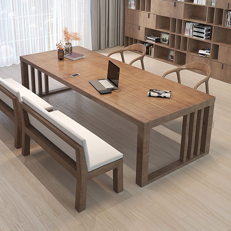 Modern 29.53" Tall Office Desk Solid Wood Rectangular Writing Desk Clearhalo 'furn' 'furn_office_desk' 'Furniture' 'Office Desks' 'Office Furniture' 'office_desk' 1200x1200_eb999e9e-8b3a-4cd6-b07c-8e80b2d87dd7