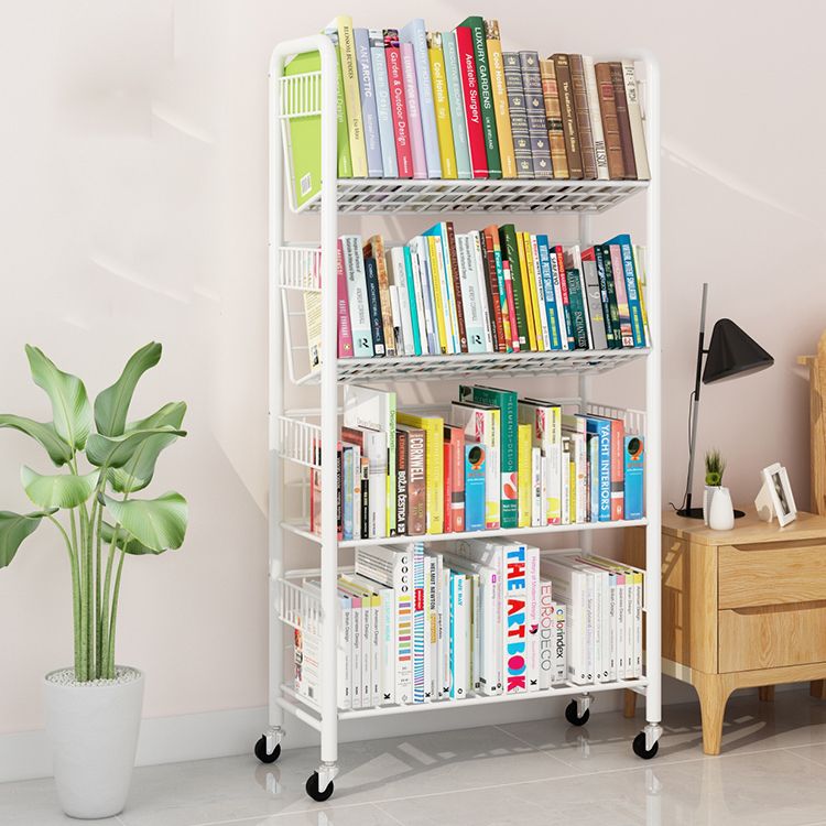 Contemporary Etagere Metal Book Shelf Vertical Shelves Included Shelf Bookcase for Home