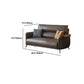 Flared Arm Sofa with Bolster Pillows Modern Leather Sofa in Brown
