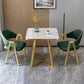 Glam Stone Square White Dining Table Metal Base for Dining Room Clearhalo 'Dining Tables & Seating' 'Dining Tables' 'dining_table' 'furn' 'furn_dining_table' 'Furniture' 'Kitchen & Dining Furniture' 1200x1200_eb9f656f-3d41-4f2d-8a93-b8e3fe7c2de0