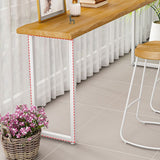 Table de mesa de barra de madera sólida rectangular moderno 1/4 piezas de mesa de mostrador con heces sin espalda