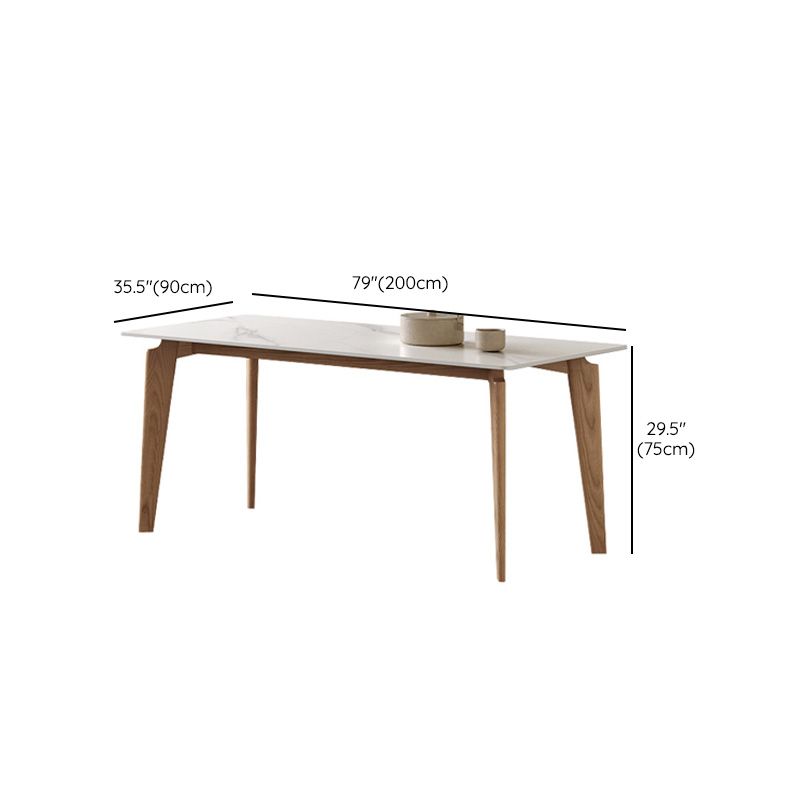 Modern Rectangle Dining Table Sintered Stone Table with Wooden Legs for Home Use Clearhalo 'Dining Tables & Seating' 'Dining Tables' 'dining_table' 'furn' 'furn_dining_table' 'Furniture' 'Kitchen & Dining Furniture' 1200x1200_eba04338-493f-4341-9bab-7f96f4a09eee
