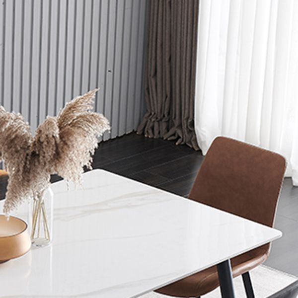 Metal Contemporary Rectangular Dining Table Sintered Stone Table with Metal Legs Clearhalo ' dining_table' 'Dining Tables & Seating' 'Dining Tables' 'furn' 'furn_dining_table' 'Furniture' 'furniture_dining_table' 'Kitchen & Dining Furniture' 'kitchen&dining_furn' 'kitchen' 'kitchen_dining_table' 1200x1200_eba1cd9c-7c90-4c89-8a19-e19585e11453