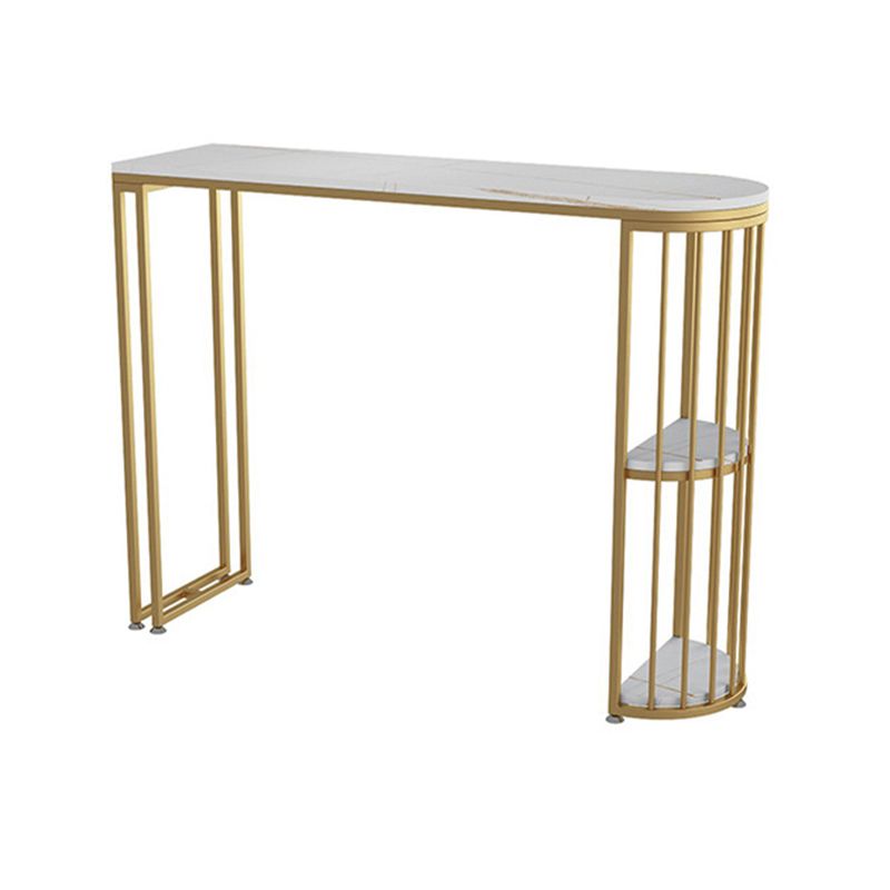 Modern Storage Stone Counter Height Table Double Pedestal Pub Height Dining Table Clearhalo 'Bar Furniture' 'Bar Tables' 'bar_tables' 'furn' 'furn_bar_tables' 'Furniture' 'furniture_bar_tables' 'Kitchen & Dining Furniture' 1200x1200_eba1d93c-6a68-4975-ba0c-bf6c5215148d