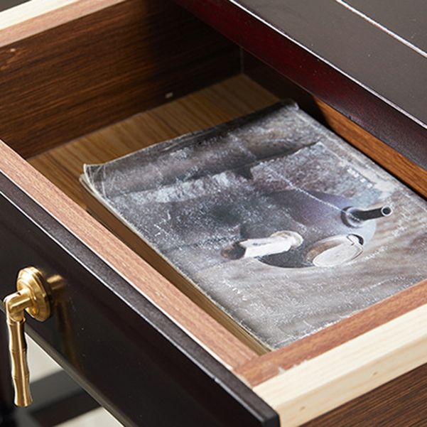 Vaste houten rechthoekige console tabel 31,5-inch hoge accenttafel met plank