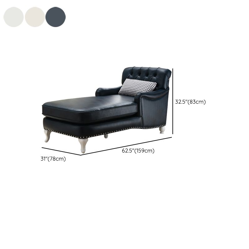 Traditional Two Arm Chaise Round Arms Accent Chair for Living Room