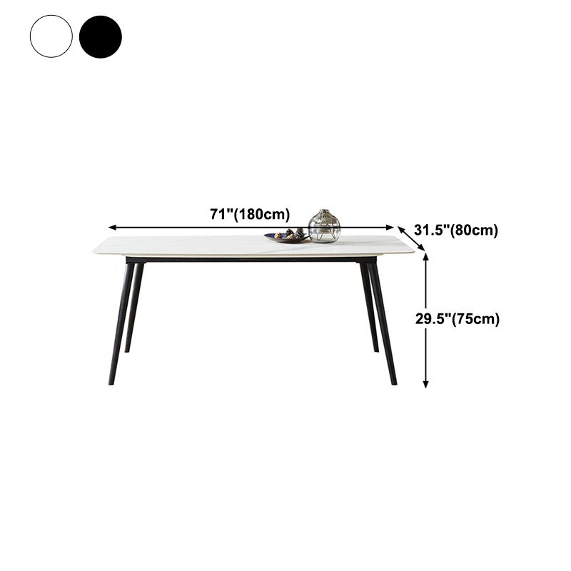 Metal Industrial Rectangle Dining Table Sintered Stone Top Table with Legs Clearhalo 'Dining Tables & Seating' 'Dining Tables' 'dining_table' 'furn' 'furn_dining_table' 'Furniture' 'Kitchen & Dining Furniture' 1200x1200_eba70422-5c89-4193-8531-3cbf94755a25