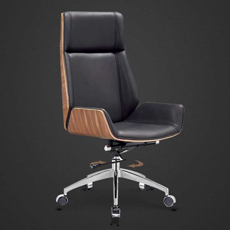 Contemporary High Back Office Chair Black Executive Faux Leather Chair Clearhalo 'furn' 'furn_office_chair' 'Furniture' 'Office Chairs' 'Office Furniture' 'office_chair' 1200x1200_eba75e19-bb30-4b89-b7b0-6dbbcae9f6d8