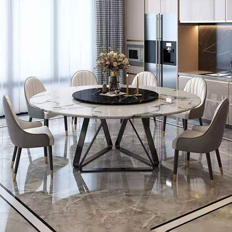 Round 1/4/5/7/9 Pieces Modern Furniture Standard Height Dining Room Table Set with 3 Legs Clearhalo 'Dining Room Sets' 'Dining Tables & Seating' 'dining_room_set' 'furn' 'furn_dining_room_set' 'Furniture' 'furniture_dining_room_set' 'Kitchen & Dining Furniture' 'kitchen&dining_furn' 'kitchen' 1200x1200_eba79cda-40bc-404c-bb72-5b9d741ffd7f