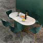 Folding Dining Table Set 1/3/5/7 Pcs Stone Top Table with Armless Chairs
