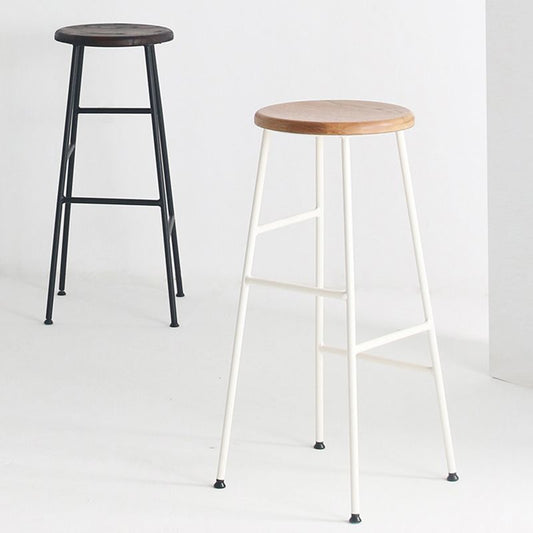 Round Modern Counter Bar Stool Armless Indoor Bar Stool with Footrest and Steel Base Clearhalo 'Bar Furniture' 'Bar Stools' 'bar_stools' 'furn' 'furn_bar_stools' 'furniture_bar_stools' 'Kitchen & Dining Furniture' 'kitchen&dining_furn' 'kitchen' 'kitchen_furn' Furniture' 1200x1200_ebaa10e1-4956-4d03-8f9d-ee80e38aaad5