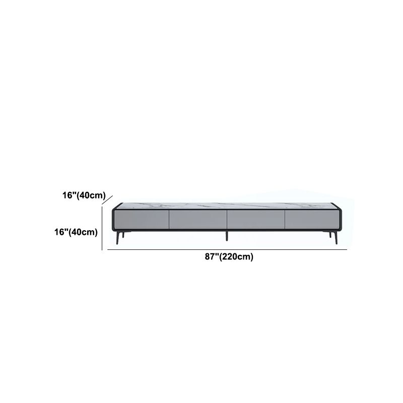 Modern Stone TV Media Stand 16" W Enclosed Storage TV Stand Console with Drawers Clearhalo 'furn' 'furn_tv_stands_entertainment_centers' 'Furniture' 'Living Room Furniture' 'TV Stands & Entertainment Centers' 'TV Stands & Media Storage Furniture' 'tv_stands_entertainment_centers' 1200x1200_ebaad6bc-0bc0-46f8-ba6d-07baf085c26f