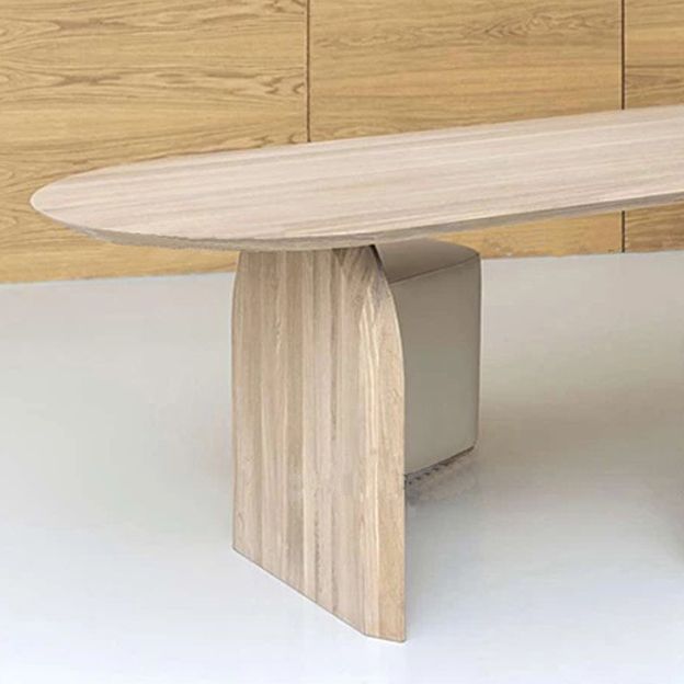 Oval Solid Wood Dining Table Simplicity Double Pedestal Dinette Table for Dining Room Clearhalo ' dining_table' 'Dining Tables & Seating' 'Dining Tables' 'furn' 'furn_dining_table' 'Furniture' 'furniture_dining_table' 'Kitchen & Dining Furniture' 'kitchen&dining_furn' 'kitchen' 'kitchen_dining_table' 1200x1200_ebaaeabe-7301-4807-b7f7-0be618684beb