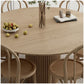 Modern Round Dining Table Pine Solid Wood Pedestal Dining Table in Natural Clearhalo 'Dining Tables & Seating' 'Dining Tables' 'dining_table' 'furn' 'furn_dining_table' 'Furniture' 'furniture_dining_table' 'Kitchen & Dining Furniture' 1200x1200_ebad05a8-f596-437a-9d65-6d24aaf81d55