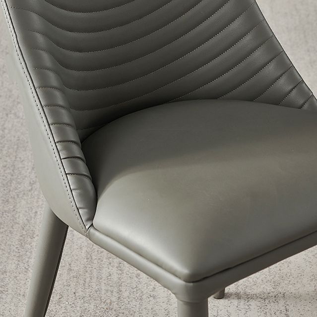 Parsons Matte afwerking Dineerstoel Designer Stijl Lederen vergaderruimte Zijstoel