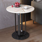 21.65-inch Tall Round Side Glam Metal Frame Stone Top Sofa Side End Table Clearhalo 'Coffee & Accent Tables' 'End & Side Tables' 'end_side_tables' 'furn' 'furn_end_side_tables' 'Furniture' 'Living Room Furniture' 1200x1200_ebb20635-a753-4f39-8bfa-972c7e3c2d4e