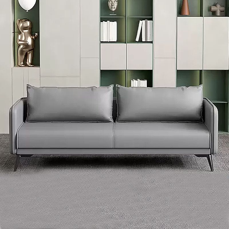Standard Square Arm Leather Stain Resistant Sofa Couch with Pillows Clearhalo 'furn' 'furn_sofas' 'Furniture' 'furniture_sofas' 'Living Room Furniture' 'Sofa' 'sofas' 1200x1200_ebb20efe-9b15-4b28-bccd-40112bf4aa27