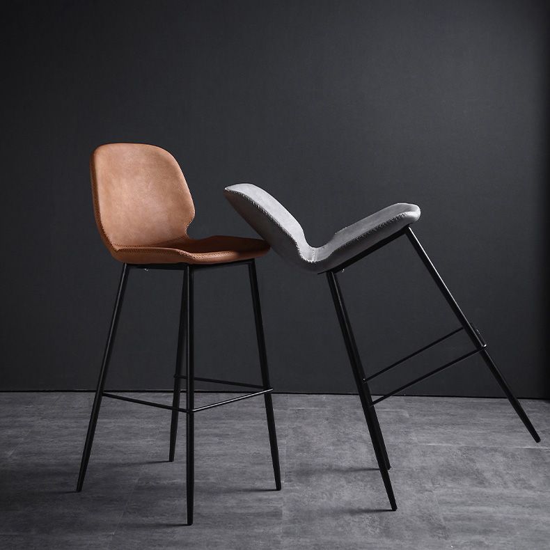 Scandinavian Matte Finish Leather Barstool Footrest Living Room Stool Clearhalo 'Bar Furniture' 'Bar Stools' 'bar_stools' 'furn' 'furn_bar_stools' 'Furniture' 'furniture_bar_stools' 'Kitchen & Dining Furniture' 1200x1200_ebb2c79a-8b1a-415a-8a20-dbda11a55470