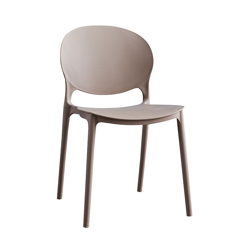 Open Back Armless Dining Chairs Plastic Stackable Dining Side Chairs (Set of 4) Clearhalo ' kitchen&dining_furn' 'Dining Chairs' 'Dining Tables & Seating' 'dining_chair' 'furn' 'furn_dining_chair' 'Furniture' 'furniture_dining_chair' 'Kitchen & Dining Furniture' 'kitchen' 1200x1200_ebb4e788-4a0a-4f2d-8656-dcaeb617a3e7