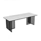 Rectangular Shaped Conference Table 2 Legs Writing Desk in Black