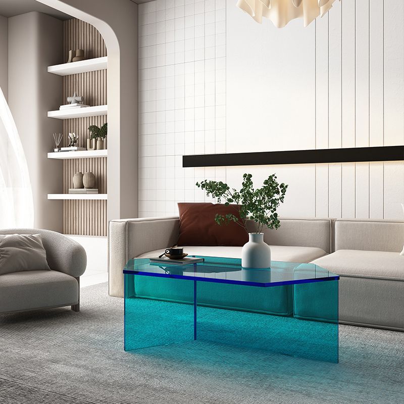 Mesa de centro transparente de acrílico, mesa de cóctel moderna para sala de estar