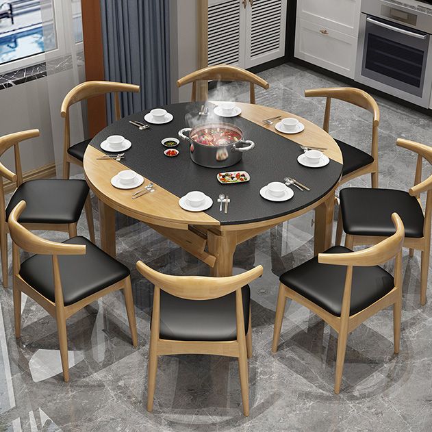Eigentijdse keuken eettafel Houten eettafel met bladverlenging