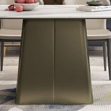 Metal Traditional Luxury Rectangle Table High Gloss White Sintered Stone Table with Pedestal Clearhalo ' dining_table' 'Dining Tables & Seating' 'Dining Tables' 'furn' 'furn_dining_table' 'Furniture' 'furniture_dining_table' 'Kitchen & Dining Furniture' 'kitchen&dining_furn' 'kitchen' 'kitchen_dining_table' 1200x1200_ebbaf4bf-e3f8-48b5-9fff-831e4421efb5
