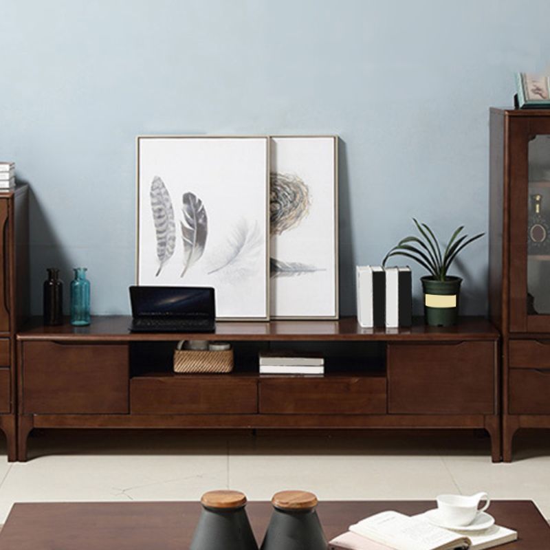 Rubber Wood Media Console Modern 2 Doors TV Console with Splayed Wooden Legs Clearhalo 'furn' 'furn_tv_stands_entertainment_centers' 'Furniture' 'Living Room Furniture' 'TV Stands & Entertainment Centers' 'TV Stands & Media Storage Furniture' 'tv_stands_entertainment_centers' 1200x1200_ebbd64bd-d462-4066-95ba-a72097646ae2