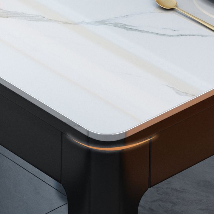 Modern Style Dining Room Dinner Table Stone 4 Legs Dining Table Clearhalo 'Dining Tables & Seating' 'Dining Tables' 'dining_table' 'furn' 'furn_dining_table' 'Furniture' 'Kitchen & Dining Furniture' 1200x1200_ebbd7168-a48d-457f-93f4-fe0b4e5411fd