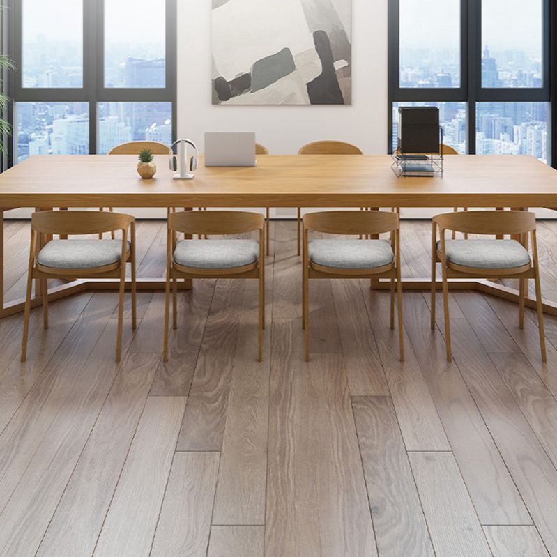 Rectangle Modern Solid Wood Standard Height Table Double Pedestal Dining Table Clearhalo 'Dining Tables & Seating' 'Dining Tables' 'dining_table' 'furn' 'furn_dining_table' 'Furniture' 'furniture_dining_table' 'Kitchen & Dining Furniture' 'kitchen' 'kitchen_dining_table' 1200x1200_ebbdc035-0599-46d7-9314-e7a811efc8c4