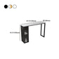 White Modern Style Table in Faux Marble and Metal with Shelf Bar Table Clearhalo 'Bar Furniture' 'Bar Tables' 'bar_tables' 'furn' 'furn_bar_tables' 'Furniture' 'furniture_bar_tables' 'Kitchen & Dining Furniture' 1200x1200_ebbde292-37d6-4023-af19-815768863f89