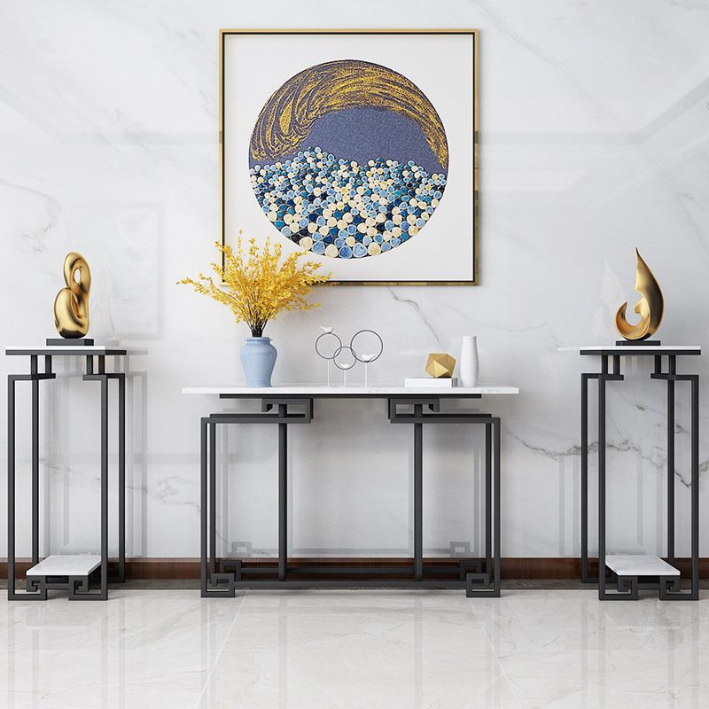 Table de mesa de sofá de la consola de hierro contemporáneo Mesa de mármol de mármol para el salón