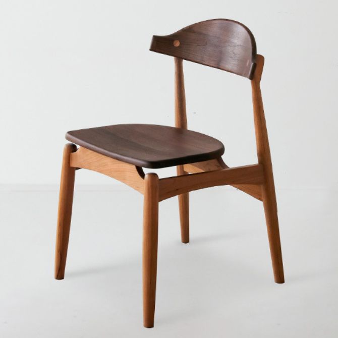 Open achterste eetkamerstoel Hedendaagse Walnut Wood Dining Stoel