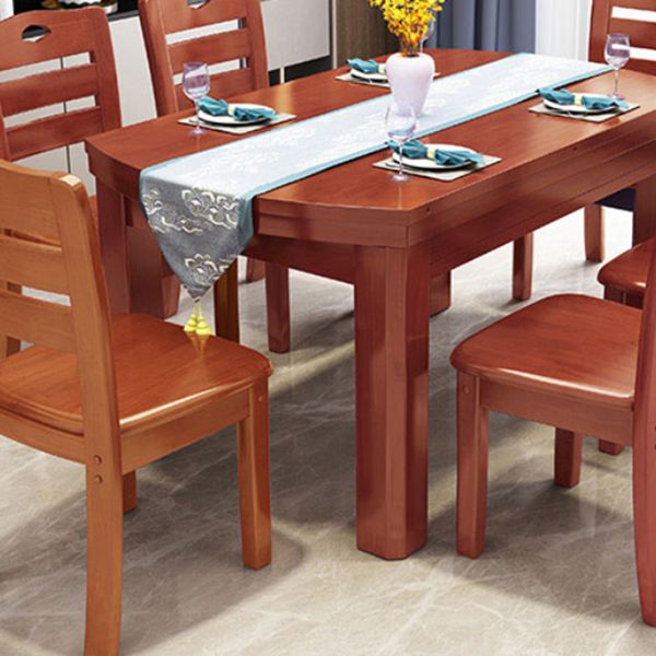 Drop-Leaf Dining Table Contemporary 4 Legs Dining Room Table Clearhalo 'Dining Tables & Seating' 'Dining Tables' 'dining_table' 'furn' 'furn_dining_table' 'Furniture' 'Kitchen & Dining Furniture' 1200x1200_ebc01ac9-326d-40f8-be91-3efcd5b3e495