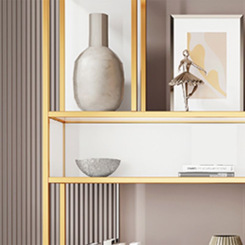 Glam Shelf Bookcase Metal Open Back Bookshelf for Study Room Clearhalo 'Bookcases' 'furn' 'furn_bookcases' 'Furniture' 'Office Furniture' 1200x1200_ebc2685e-3385-4f4f-890c-d7e8ffa13450