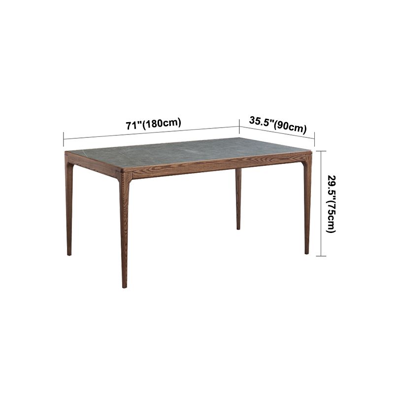 Sintered Stone Grey Dining Table Mid-Century Modern 4 Legs Table for Dining Room Clearhalo ' dining_table' 'Dining Tables & Seating' 'Dining Tables' 'furn' 'furn_dining_table' 'Furniture' 'furniture_dining_table' 'Kitchen & Dining Furniture' 'kitchen&dining_furn' 'kitchen' 'kitchen_dining_table' 1200x1200_ebc2c1c5-9846-4166-bba9-b0bfa0363b86