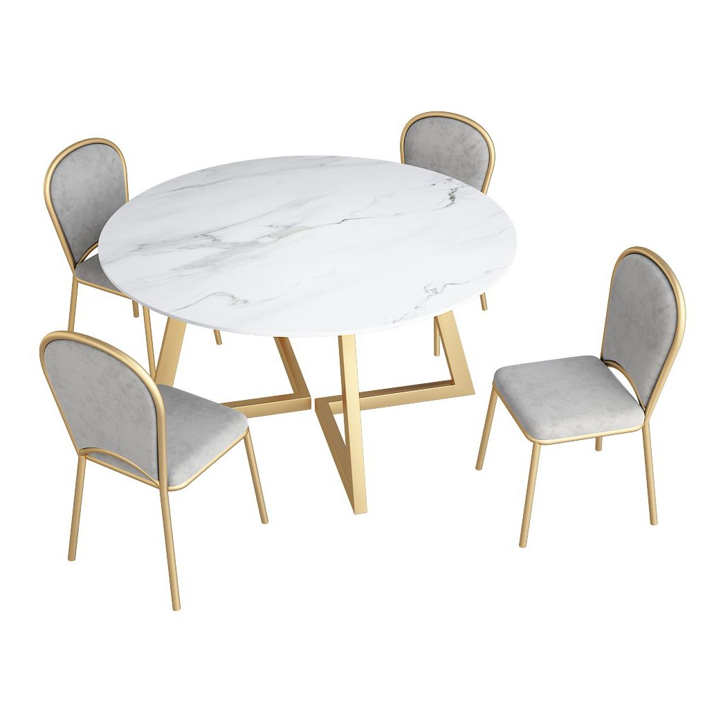 White Stone Top Dining Table Glam Style Gold Base Dining Table for Living Room Clearhalo 'Dining Tables & Seating' 'Dining Tables' 'dining_table' 'furn' 'furn_dining_table' 'Furniture' 'furniture_dining_table' 'Kitchen & Dining Furniture' 1200x1200_ebc3c2c2-a0f1-4f5c-87a2-177856302b50