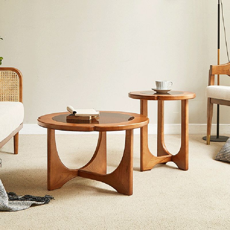 Tavolino da cocktail al caffè con le gambe incrociate con tavolino contemporaneo