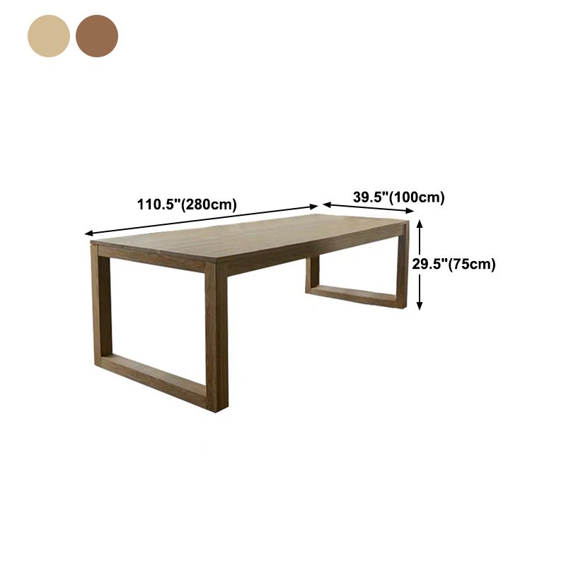 Rectangle Solid Wood Table with Double Pedestal Modern Dining Table for Restaurant Clearhalo 'Dining Tables & Seating' 'Dining Tables' 'dining_table' 'furn' 'furn_dining_table' 'Furniture' 'furniture_dining_table' 'Kitchen & Dining Furniture' 'kitchen' 'kitchen_dining_table' 1200x1200_ebc6a063-96a3-47eb-a106-cd37e9972cd1
