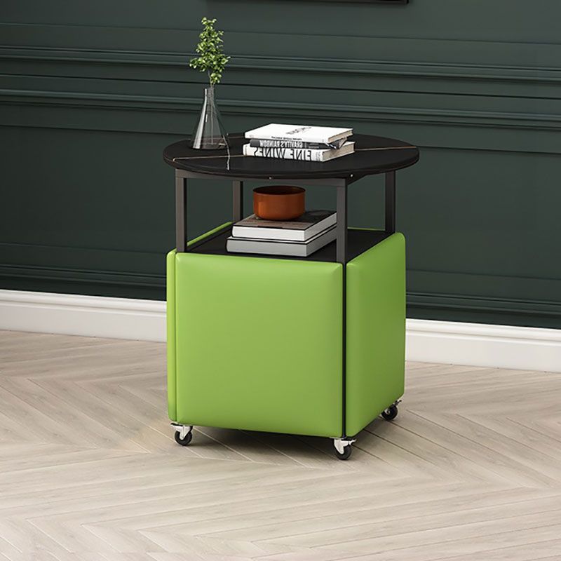 25.6" Tall Contemporary Style Side End Table Round Sofa Side Accent Table