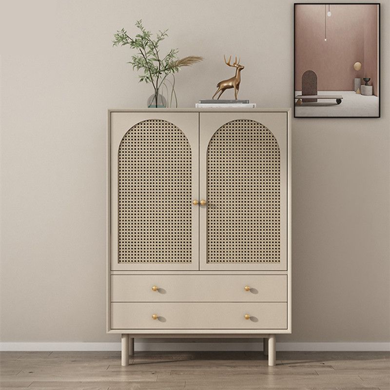 Contemporary Solid Wood Accent Cabinet Beige 2/4-Drawer Chest with Rattan Accent Clearhalo 'Cabinets & Chests' 'cabinets_chests' 'furn' 'furn_cabinets_chests' 'Furniture' 'Living Room Furniture' 1200x1200_ebc72bae-ae5d-4326-aedb-4d7689f006c8