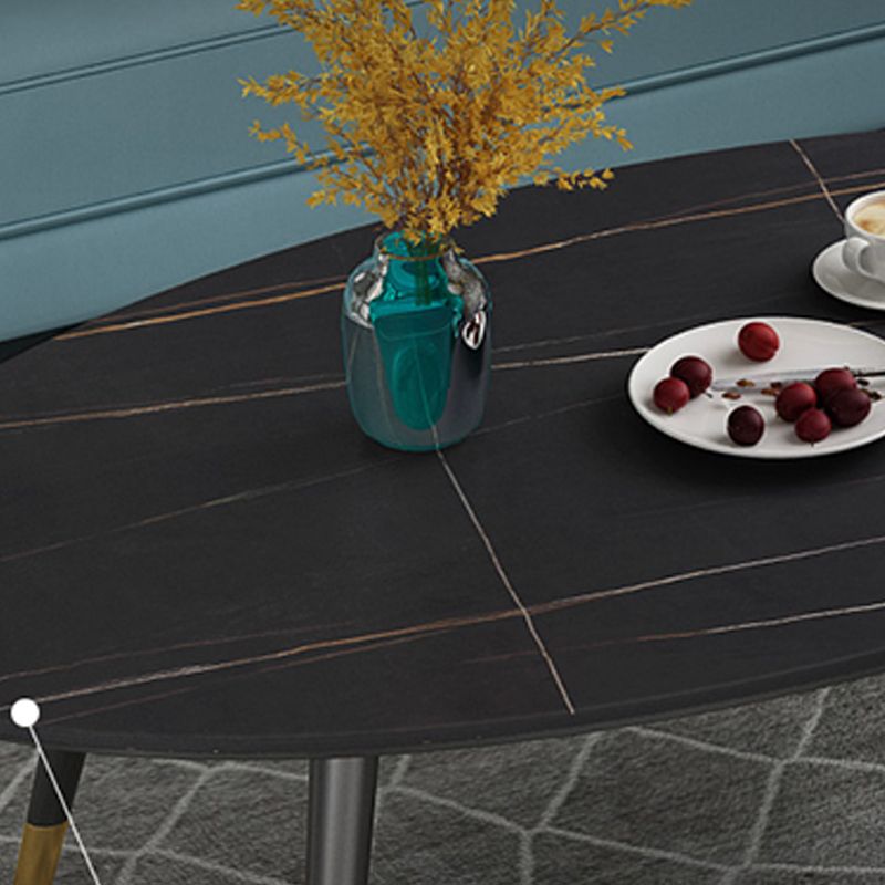 Elliptical Stone Top Cocktail Table 4 Legs 1 Single Coffee Table Clearhalo 'Coffee & Accent Tables' 'Coffee Tables' 'coffee_tables' 'furn' 'furn_coffee_tables' 'Furniture' 'Living Room Furniture' 1200x1200_ebc7bb22-e5b8-4ca6-983b-85fe67d15165